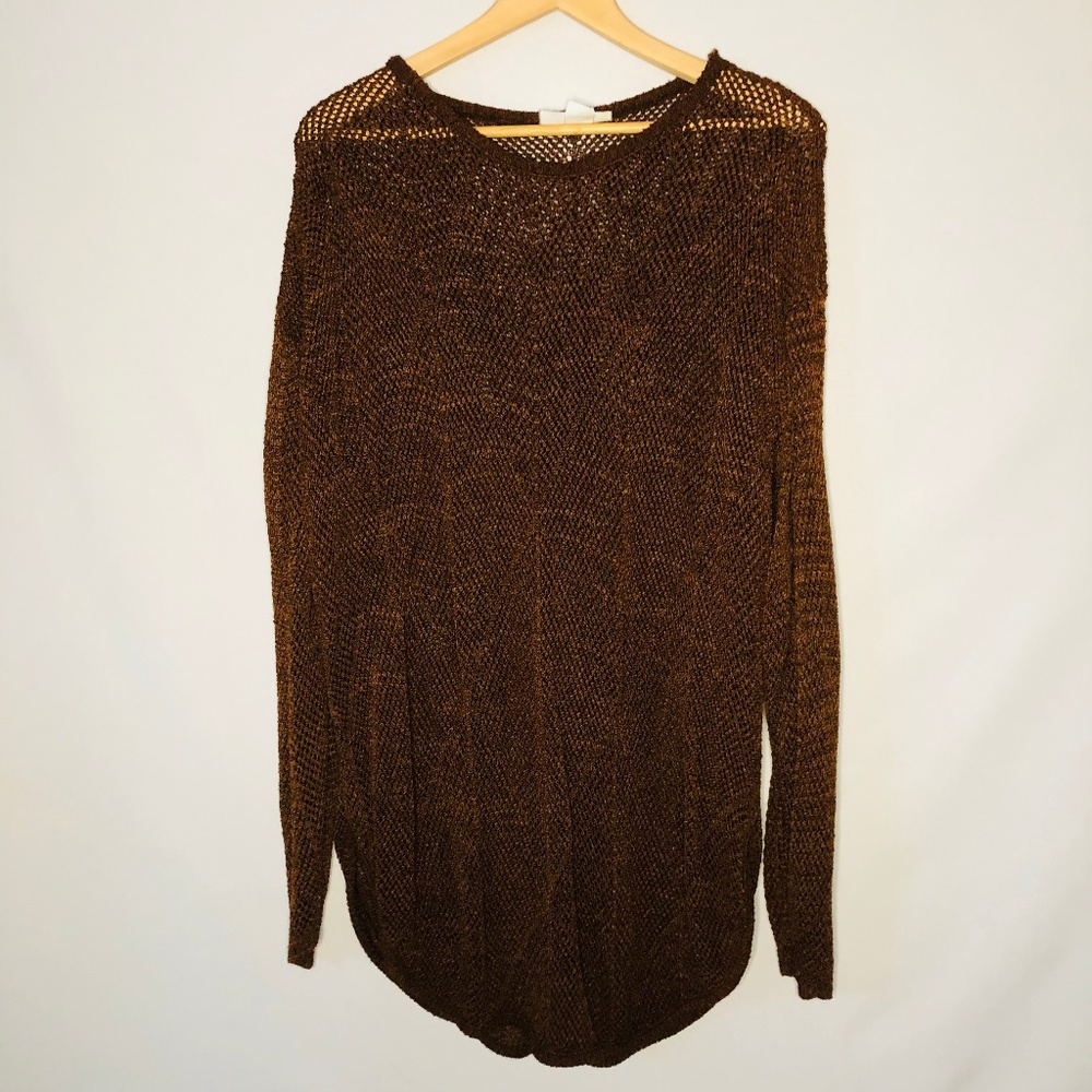 Espressions Knit Brown Sweater Size X-Large